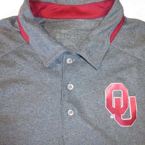 OU mens SHIRT polo GRAY sooner NIKE dri-fit SIZE Large - Picture 3 of 7